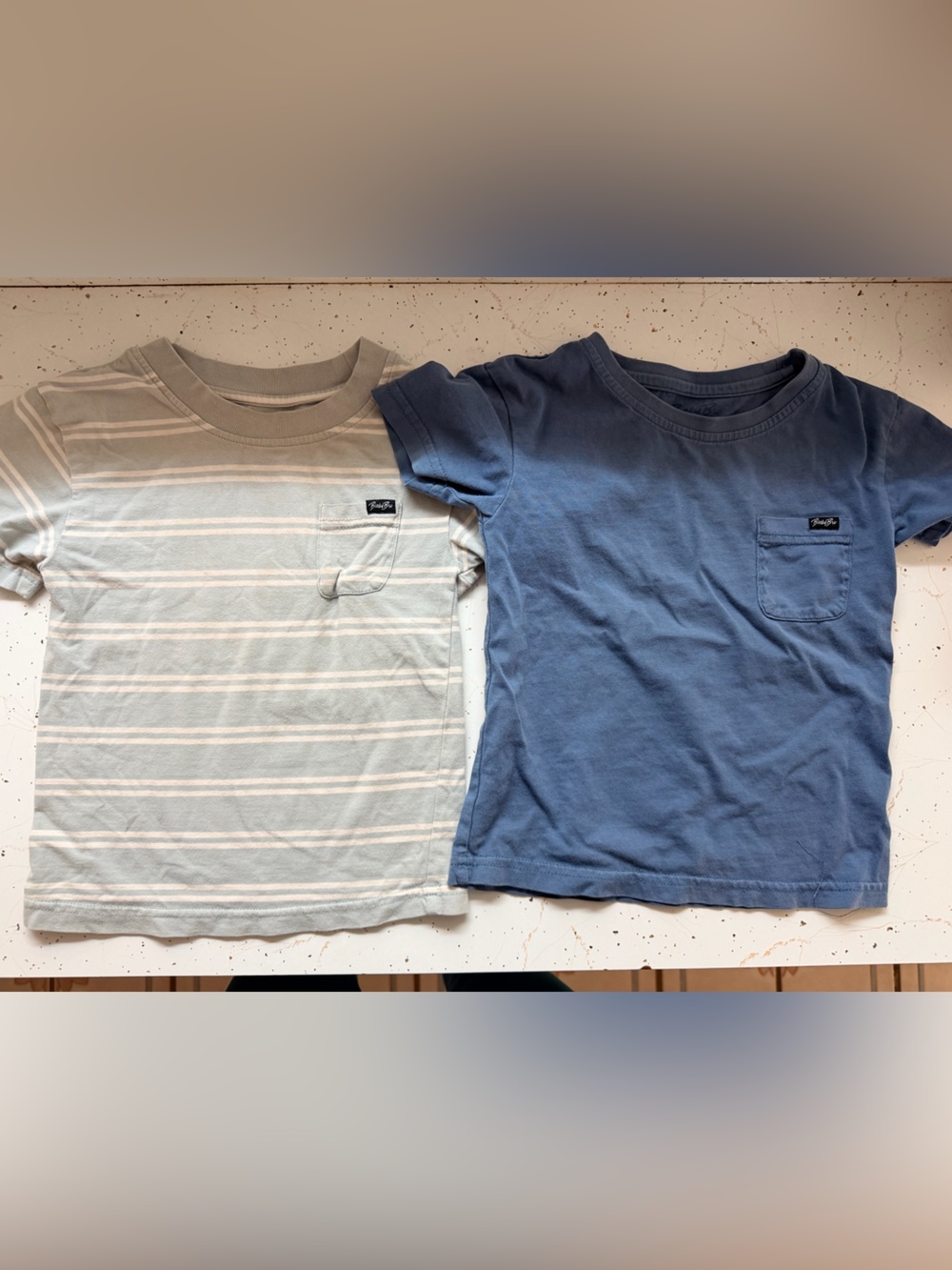 Binky Bro Kids Short Sleeve Pocket Tee - Blue and Light Stripe 18 -24 mo